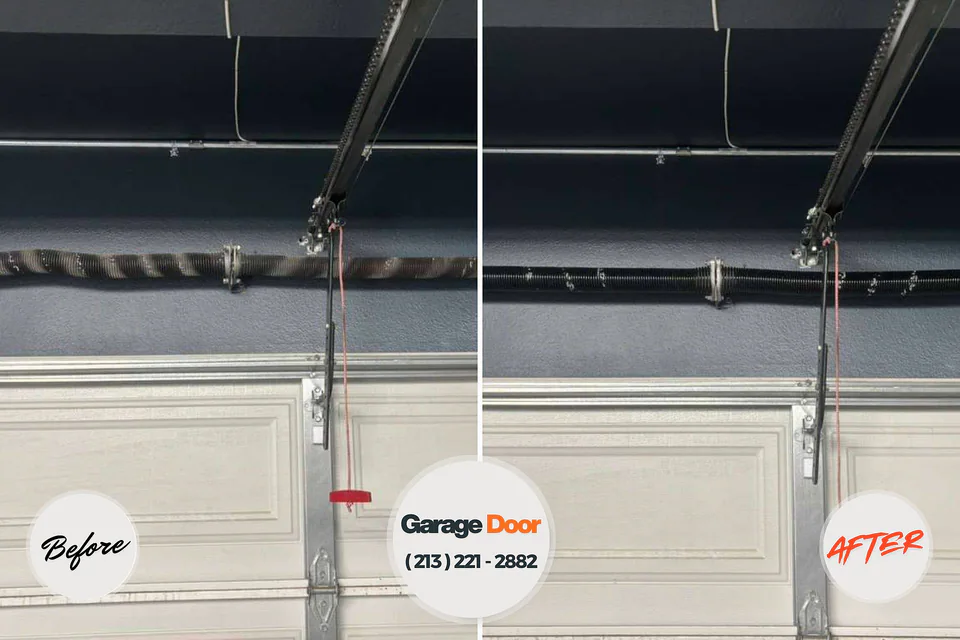 Before and after: garage door repair Woodmere, NY